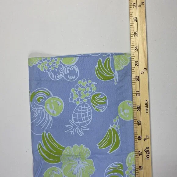 VTG Lilly Pulitzer Pants 2 Purple Fruit Capri Crop Chino Floral Wide Leg - Picture 11 of 12